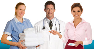 Hospitality, hospital, and restaurant workers receive linen services.
